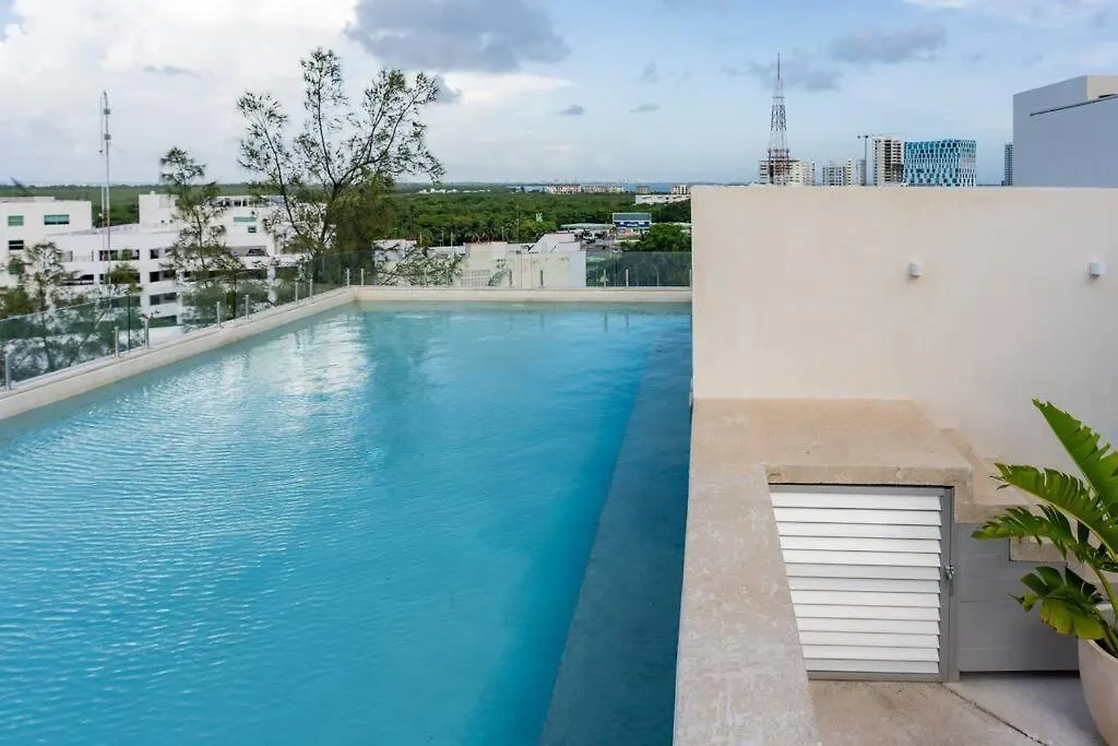 Estudio Moderno En La Av Nader Cancún Lägenhet